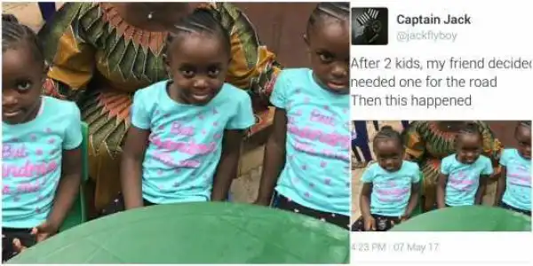 Nigerian man who planned to have one more child, gets identical triplets instead